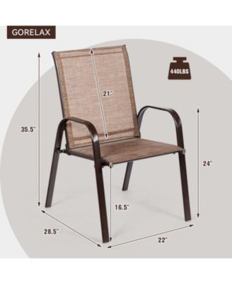 2 Pieces Patio Outdoor Dining Chair with Armrest