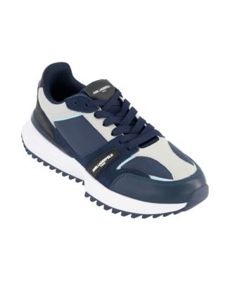 KARL LAGERFELD PARIS Men's Leather Runner On Two Tone Sole Shoes