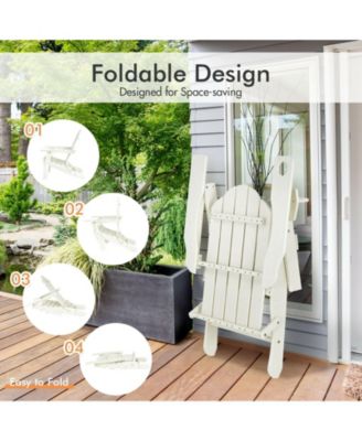Foldable Weather Resistant Patio Chair with Built-in Cup Holder