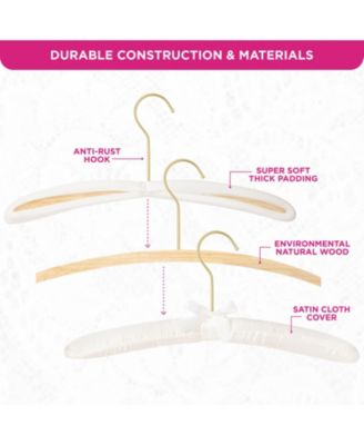 Padded Clothing Fabric Hangers for Women Clothing Set of 12