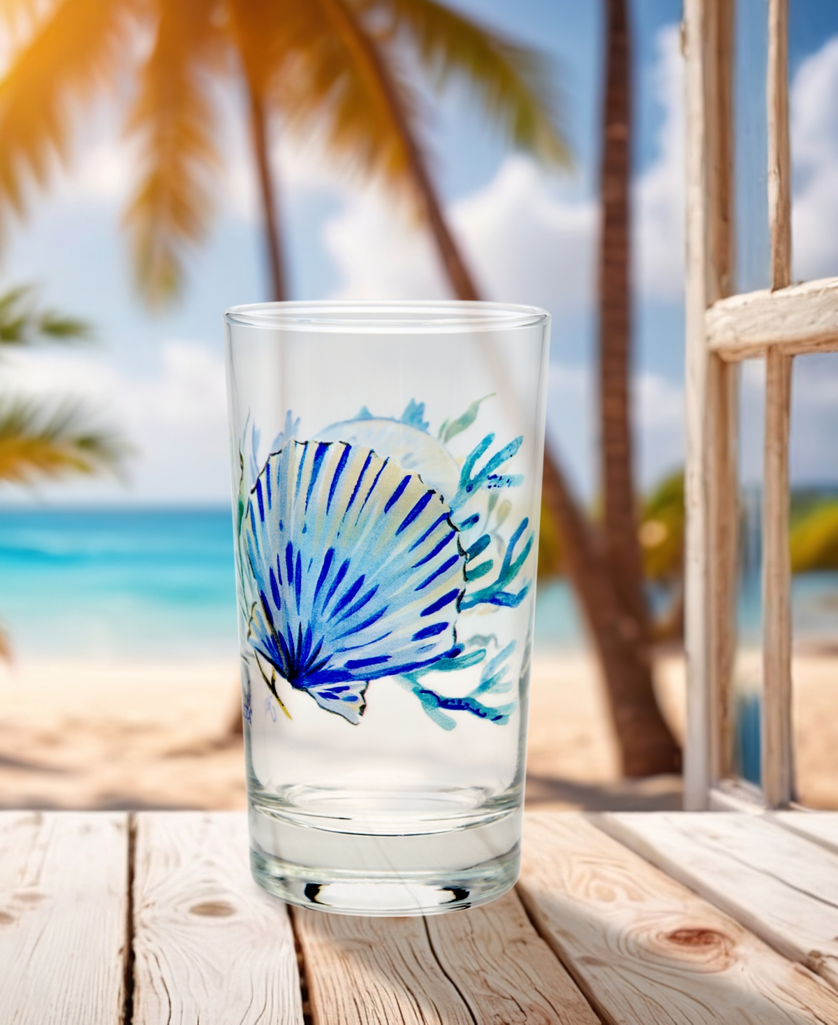 Fiesta Coastal Shores Tapered Cooler Glass, Set Of 4 In Multi