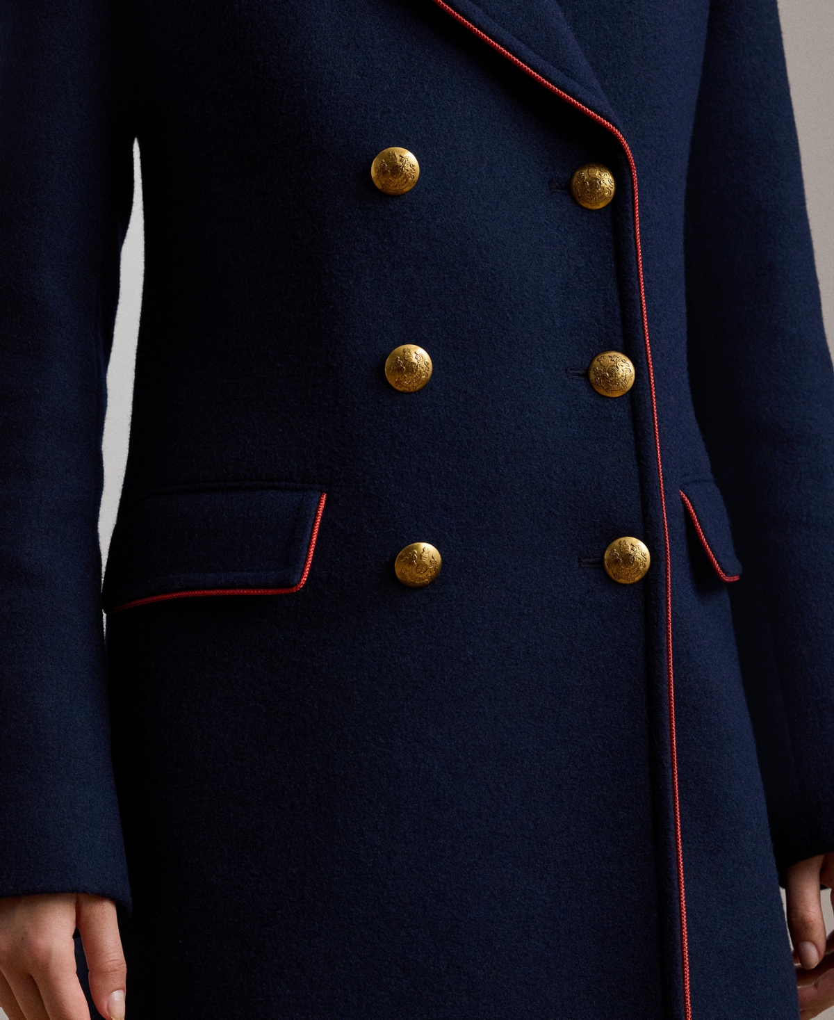Lauren Ralph Lauren Women's Wool-Blend Double-Breasted Coat -festive Red
