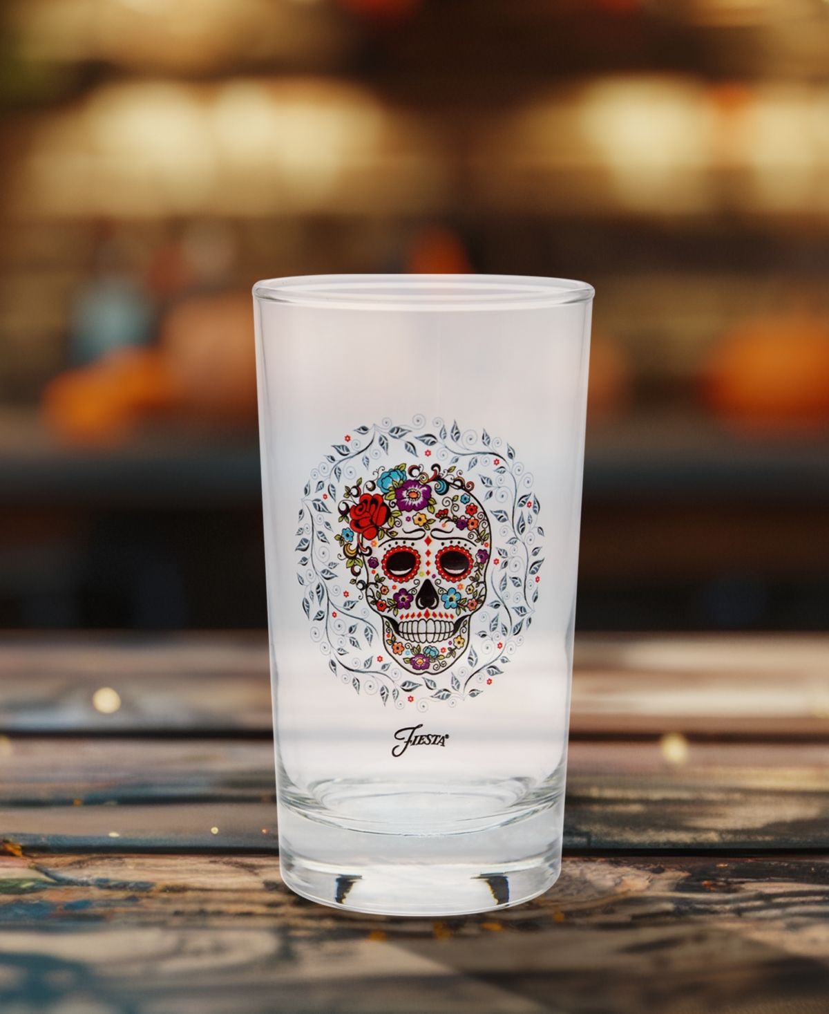Fiesta Skull Vine Sugar Juice Glass, Set Of 4 In Multi