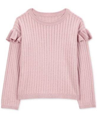 Carter's - Little & Big Girls Ruffled Ribbed Cotton Sweater