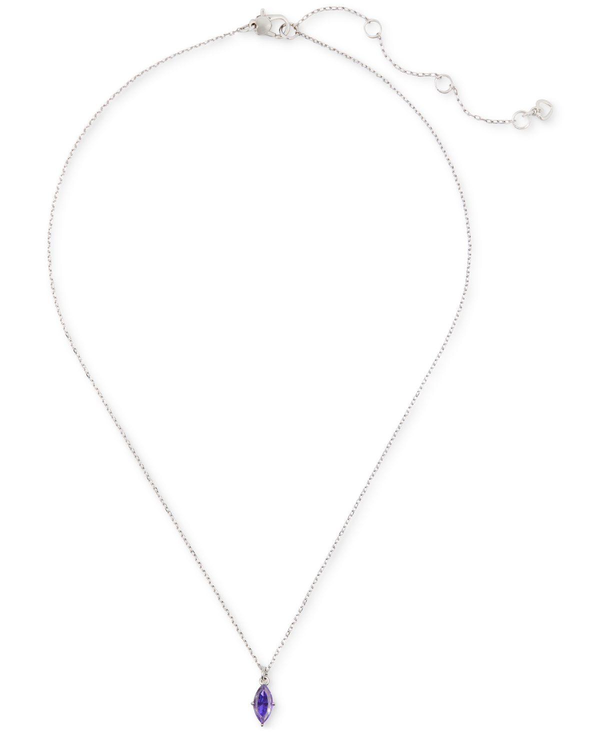 Kate Spade Signature Solitaire Pendant Necklace, 16" + 3" Extender In Light Amet