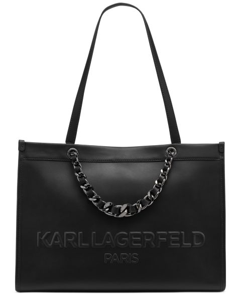 Женская сумка KARL LAGERFELD PARIS Savoie Large Leather, цвет: Чёрный