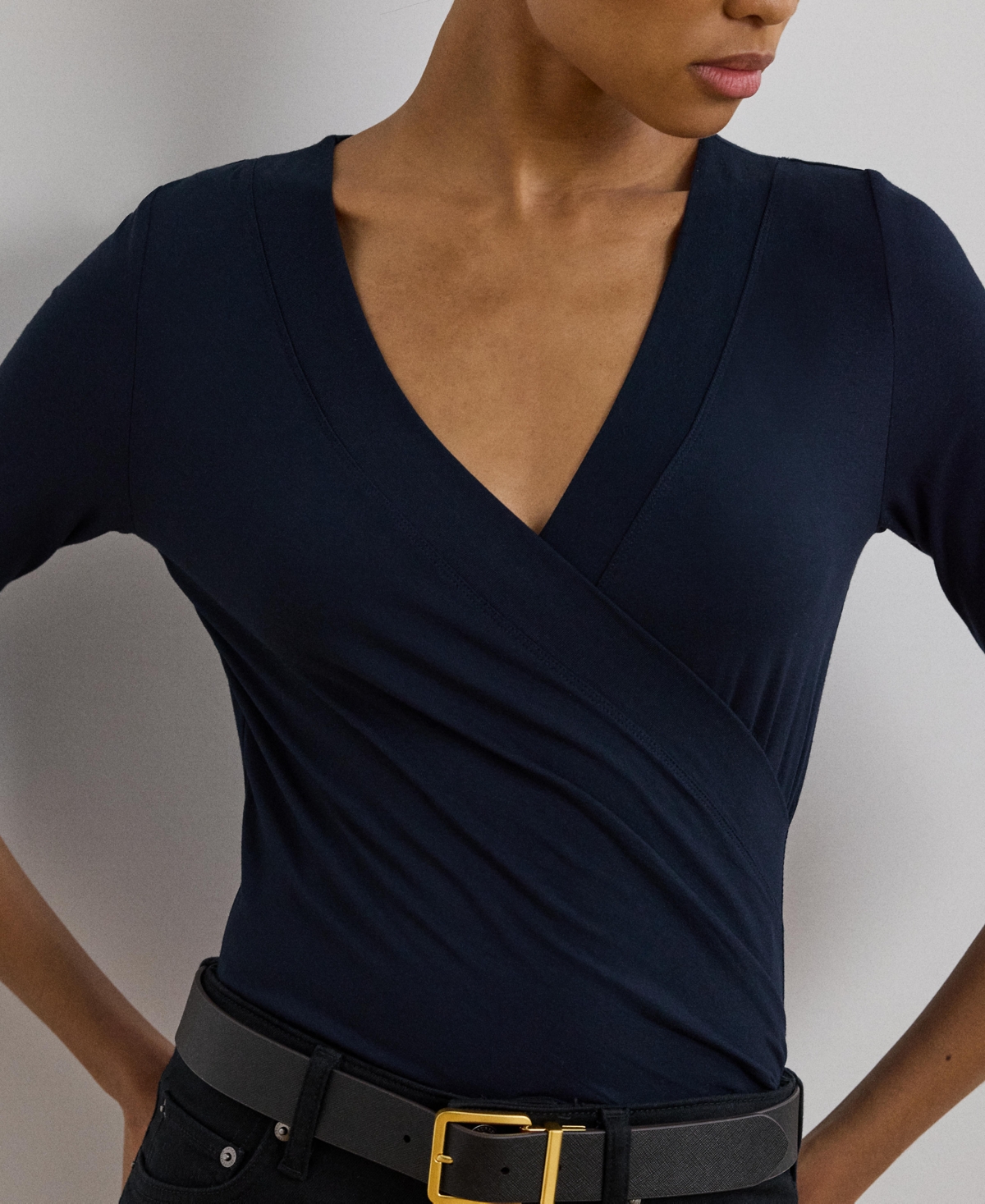 Lauren Ralph Lauren Women's Surplice Jersey Top