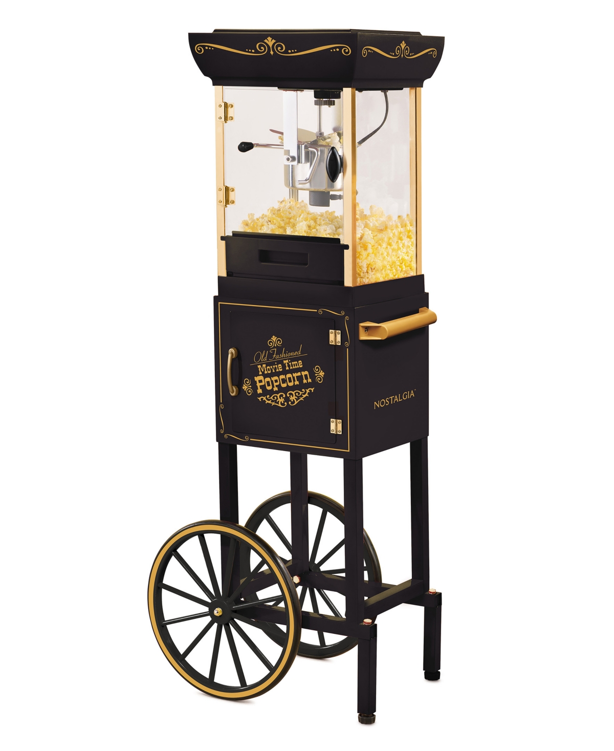 Nostalgia 10-cup Popcorn Cart Nkpcrt2548rd In Black