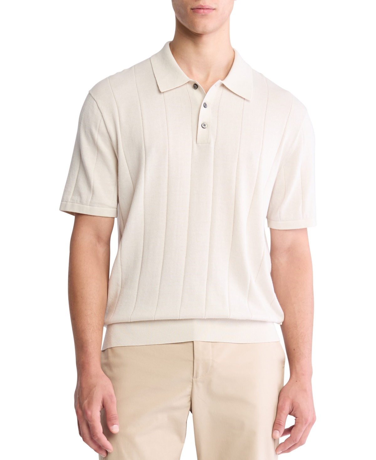 Calvin Klein Men's Classic-Fit Vertical Stitched Polo Shirt