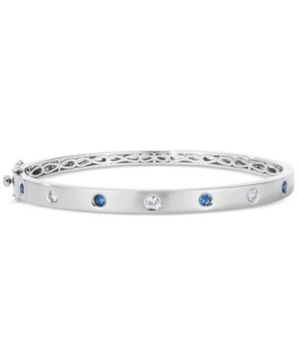 Anywear Everywear&reg; Blueberry Sapphire (1/4 ct. t.w.) & White Sapphire (1/4 ct. t.w.) or Pink Sapphire (1/4 ct. t.w.) & White Sapphire (1/4 ct. t.w.) Bangle Bracelet in 14k Yellow Gold (also in rose gold and white gold)