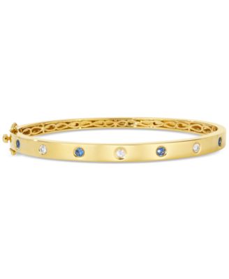 Le Vian - Blueberry Sapphire (1/4 ct. t.w.) & White Sapphire (1/4 ct. t.w.) or Pink Sapphire (1/4 ct. t.w.) & White Sapphire (1/4 ct. t.w.) Bangle Bracelet in 14k Yellow Gold (also in rose gold and white gold))