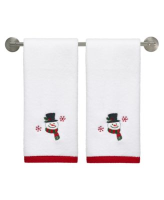 Winter Snowman Cotton Fingertip Towel, 18" x 11"