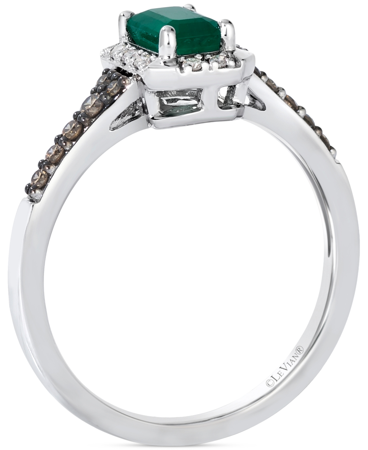 Le Vian Emerald (1/3 Ct. T.w.), Nude Diamond (1/20 Ct. T.w.) & Chocolate Diamond (1/6 Ct. T.w.) Ring In 14k  In Metallic