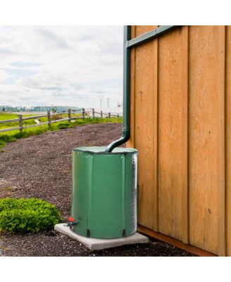 50-Gallon PVC Rain Bucket with Measurement Scale for Efficient Water Collection