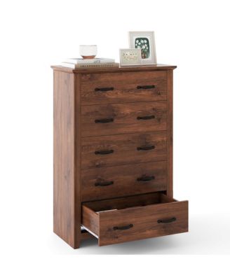 5 Drawer Chest Storage Dresser Tall Cabinet Organizer Bedroom Hallway