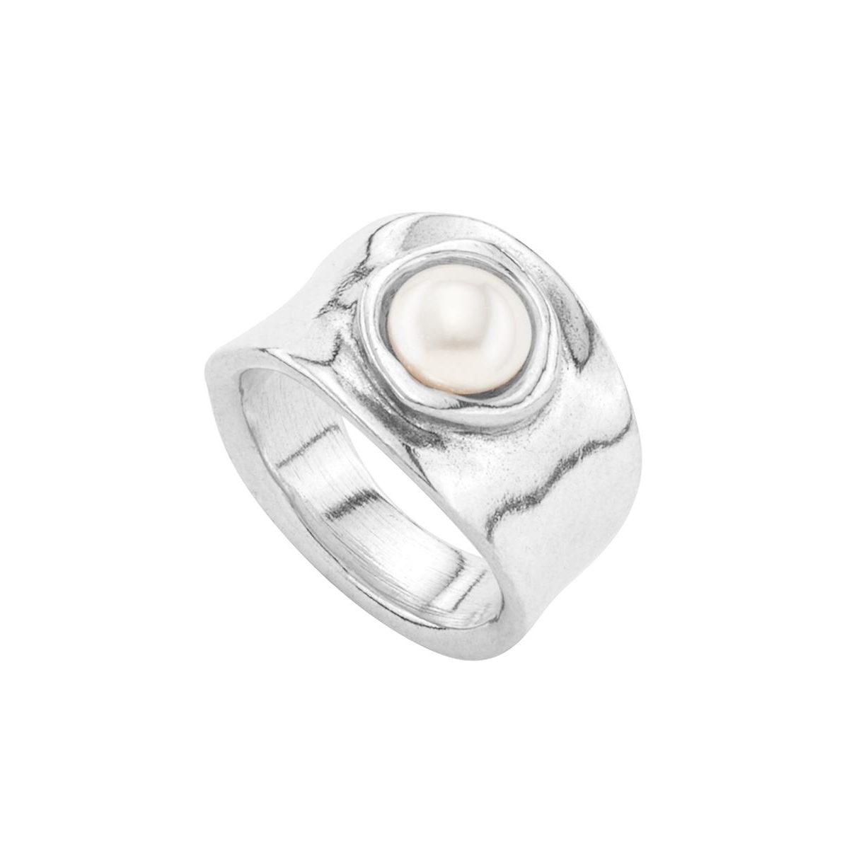 UNOde50 Sterling Silver Metal Crystal Clad Ring - Silver