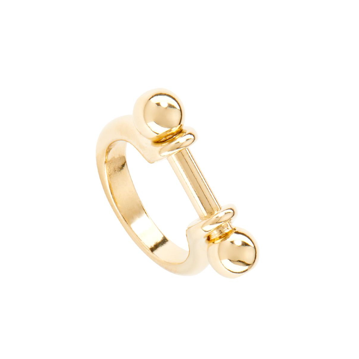 UNOde50 Cylindrical Central Metal Alloy Ring - Gold