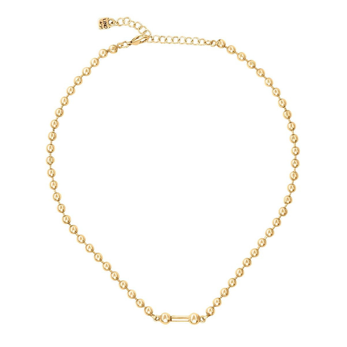 Unode50 18k Gold Plated Cylindrical Charm Necklace In Gold