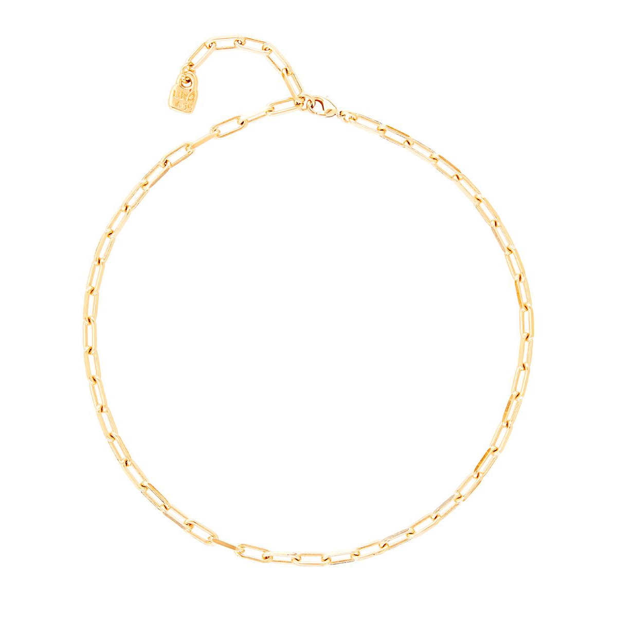 Unode50 Metal Alloy Short Elongated Links Chain In Gold