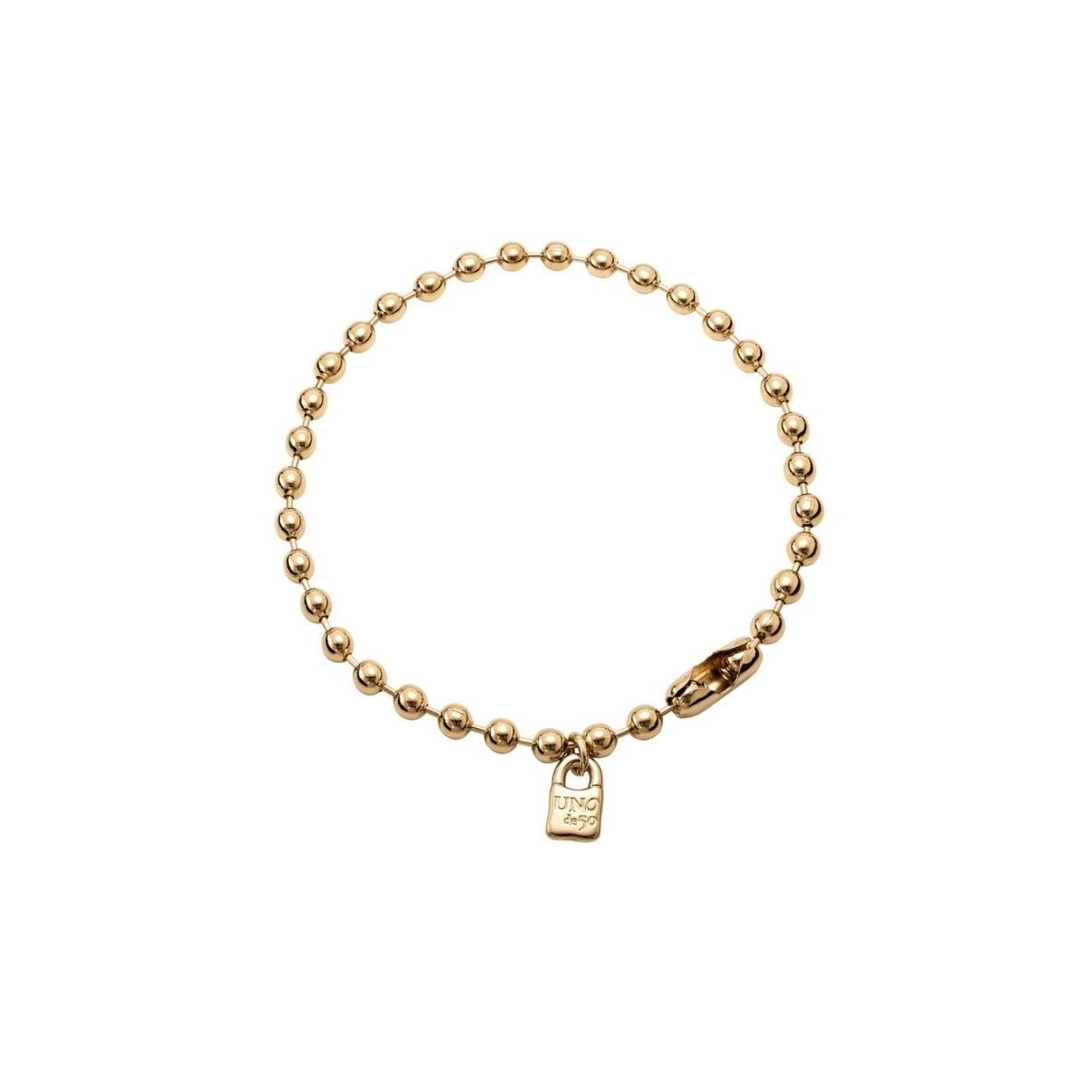 UNOde50 18K Gold Plated Metal Alloy Large Spherical Beads Necklace - Gold