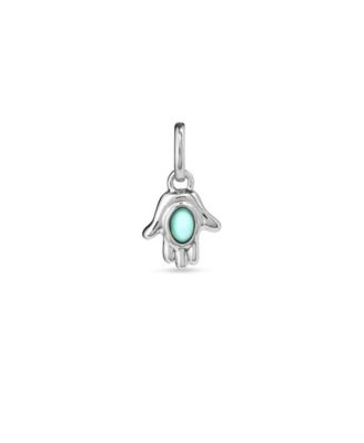 Hand Shape Metal Alloy Charm with Murano Crystal
