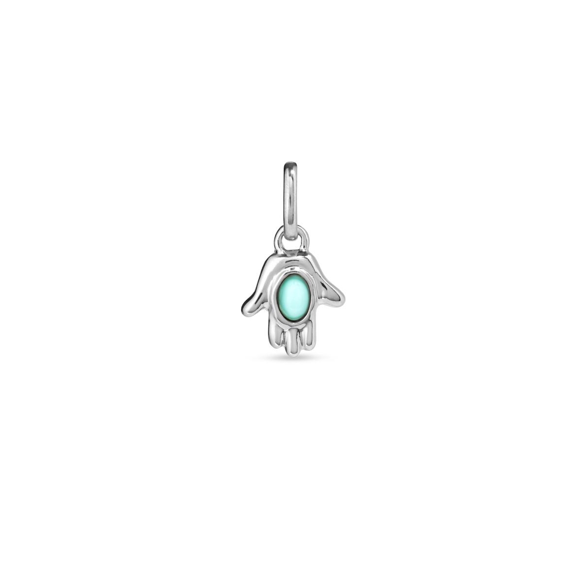 Unode50 Hand Shape Metal Alloy Charm With Murano Crystal In Silver