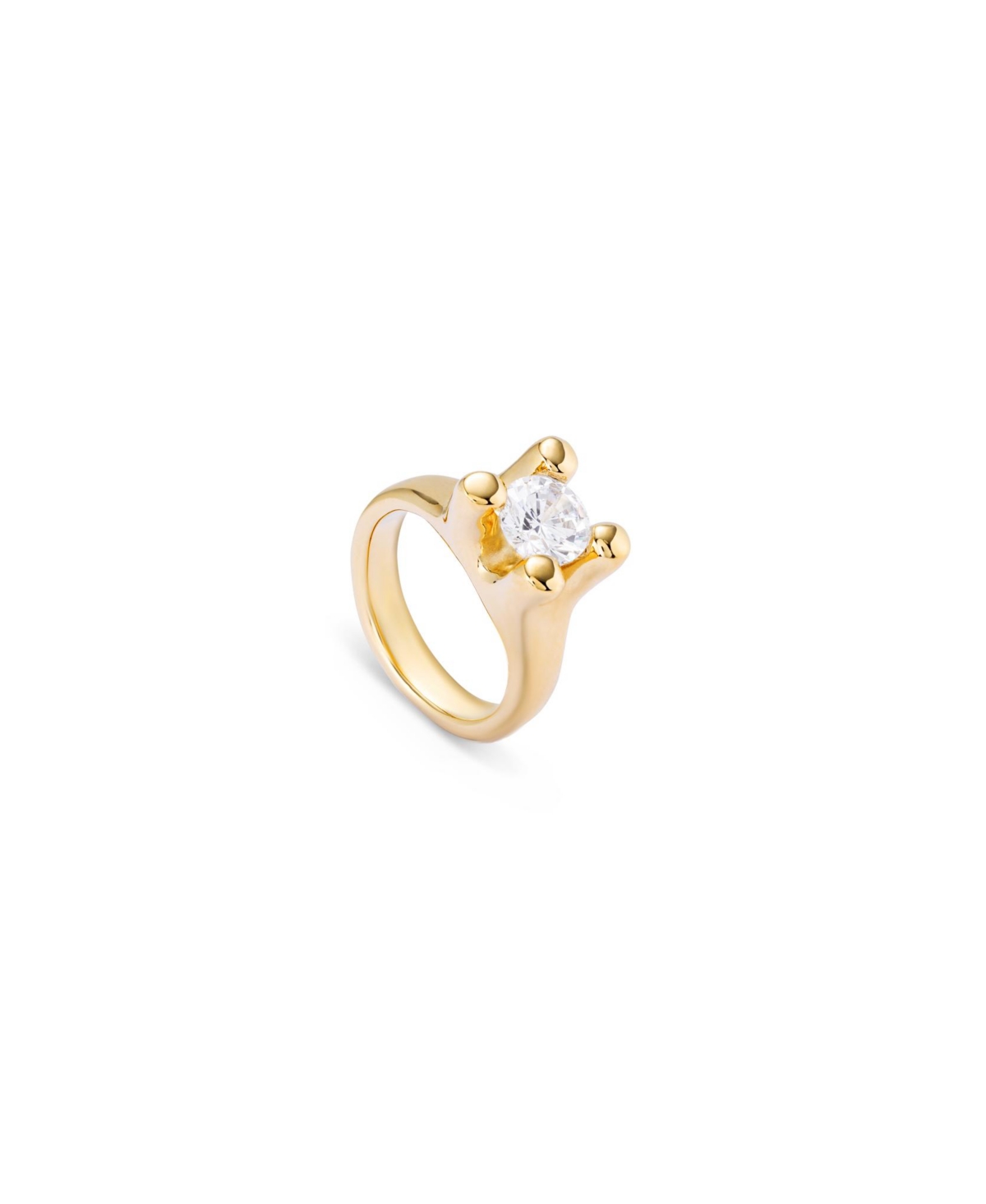 Unode50 White Zirconia Metal Alloy Ring In Gold