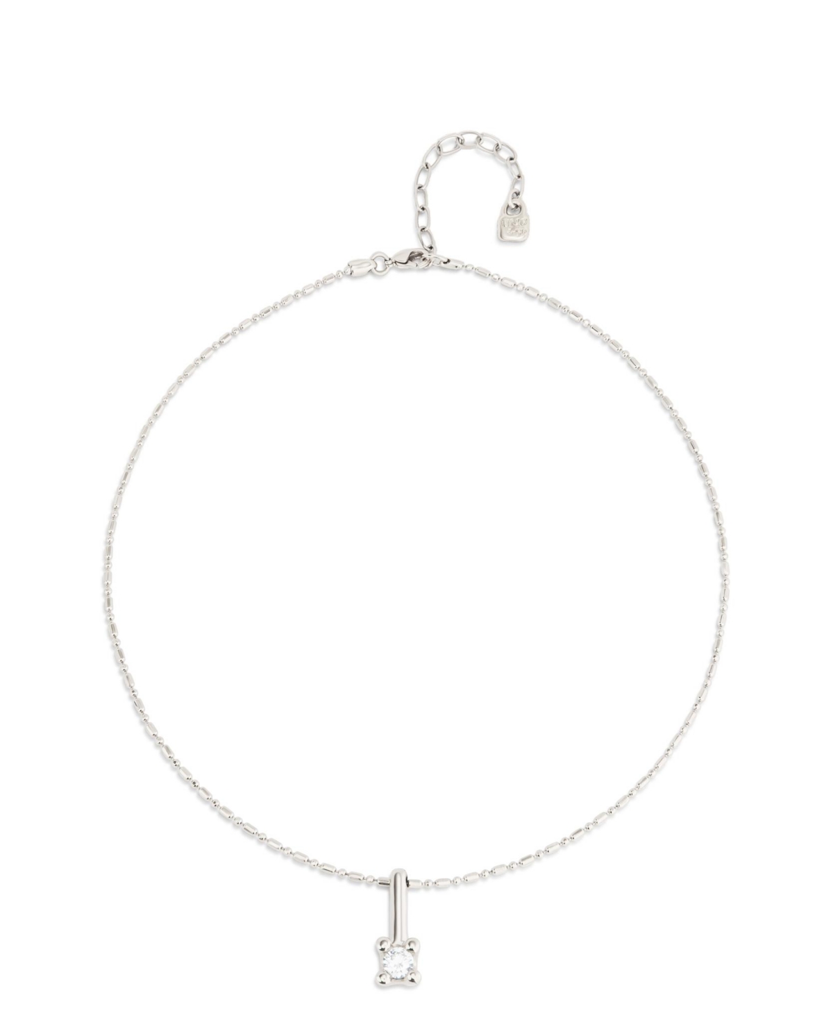 Unode50 Metal Alloy And Central White Zircon Chain In Silver