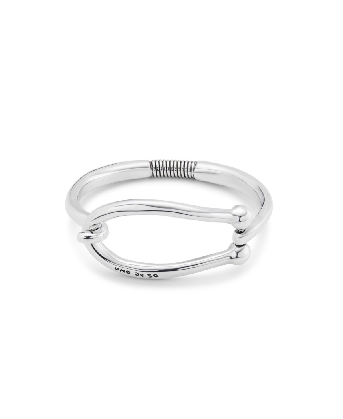 Unode50 Rectangular Central Link Rigid Bracelet In Silver