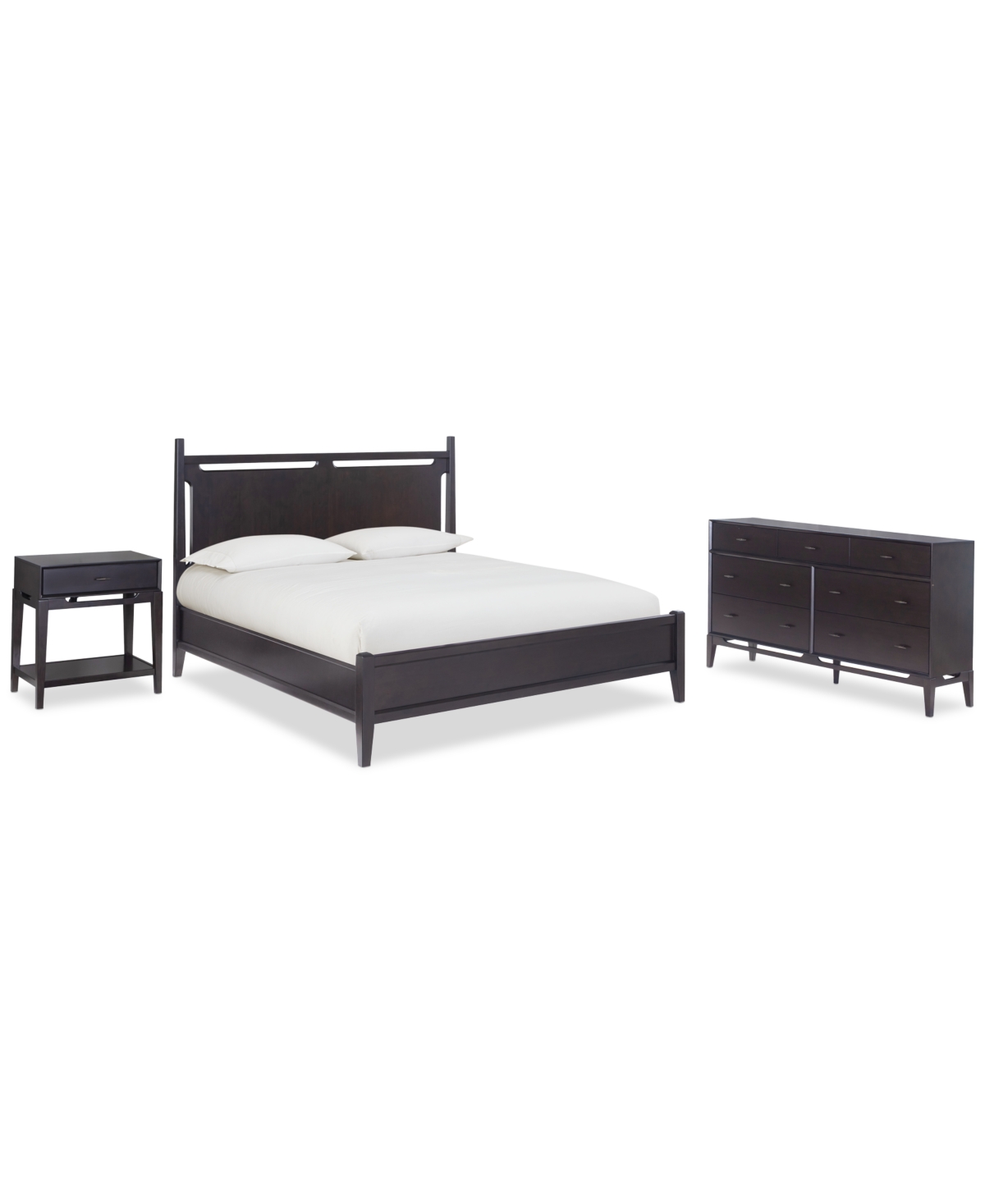 Macy's Addelyn 3 Pc. Set (california King Panel Bed, Dresser & 1-drawer Nightstand) In Brown