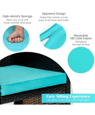 SUGIFT 4 Pieces Patio Rattan Cushioned Furniture Set