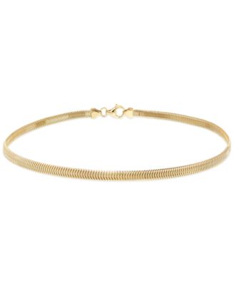 Macy's Diamond Cut Snake Chain Bracelet (3mm) in 10k Yellow Gold