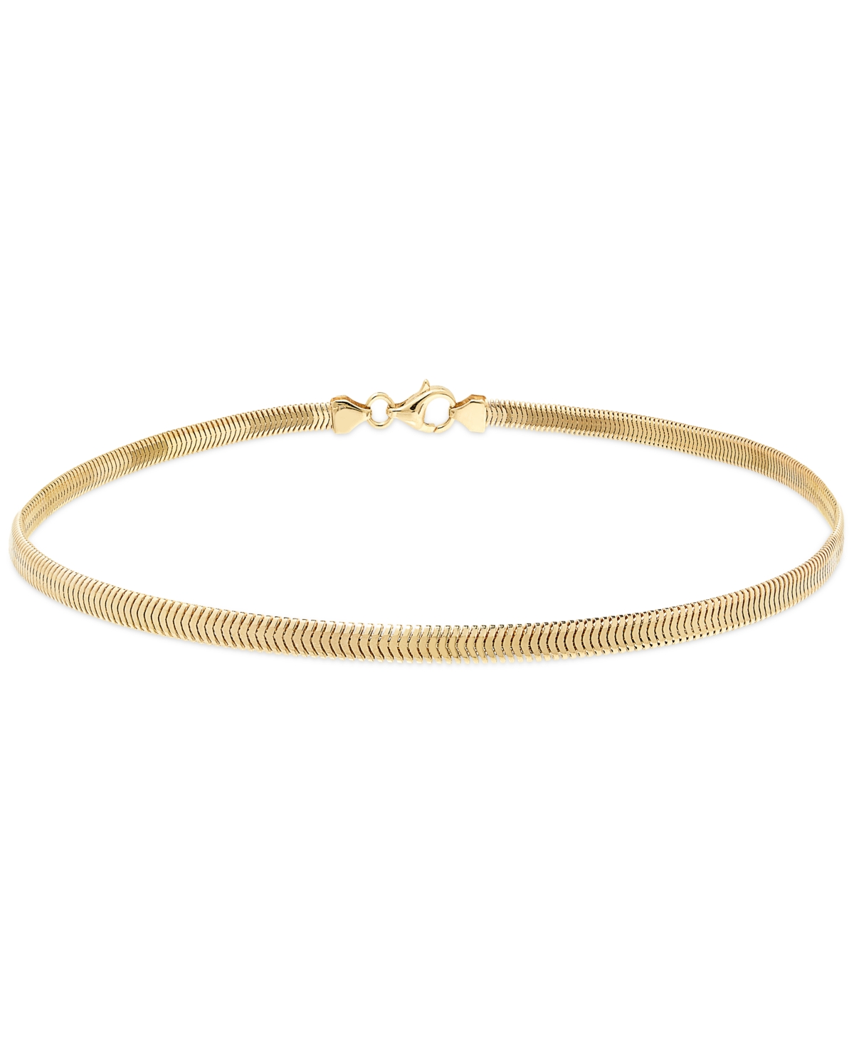 Macy's Diamond Cut Snake Chain Bracelet (3mm) In 10k Yellow Gold In Gold