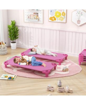 Pack of 6 Kids Stackable Naptime Cot 52" L x 23" W Daycare Rest Mat