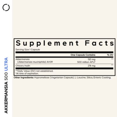 Akkermansia Muciniphila Probiotic Ultra - High-Potency 500M AFUs Akkermansia Probiotic Supplement - Daily Probiotic & Prebiotic, 90 Capsules