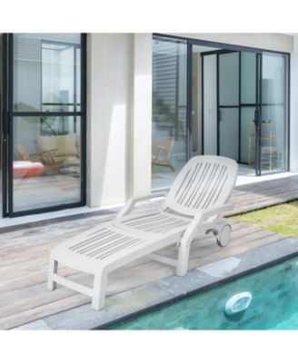 Adjustable Patio Sun Lounger with Weather Resistant Wheels