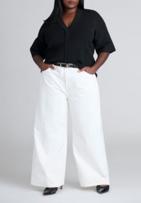 Women's Plus Size Wide Sleeve Sweater