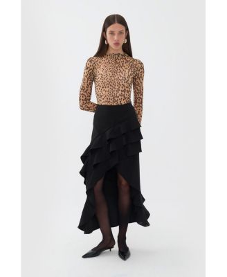 Women's Long Skirt with Flounced