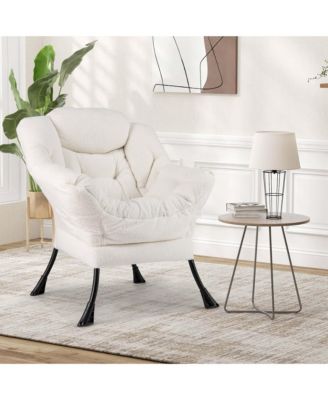 Large Cozy Head Pillow Stylish Tufted Back & Seat Armrests Lazy Chair