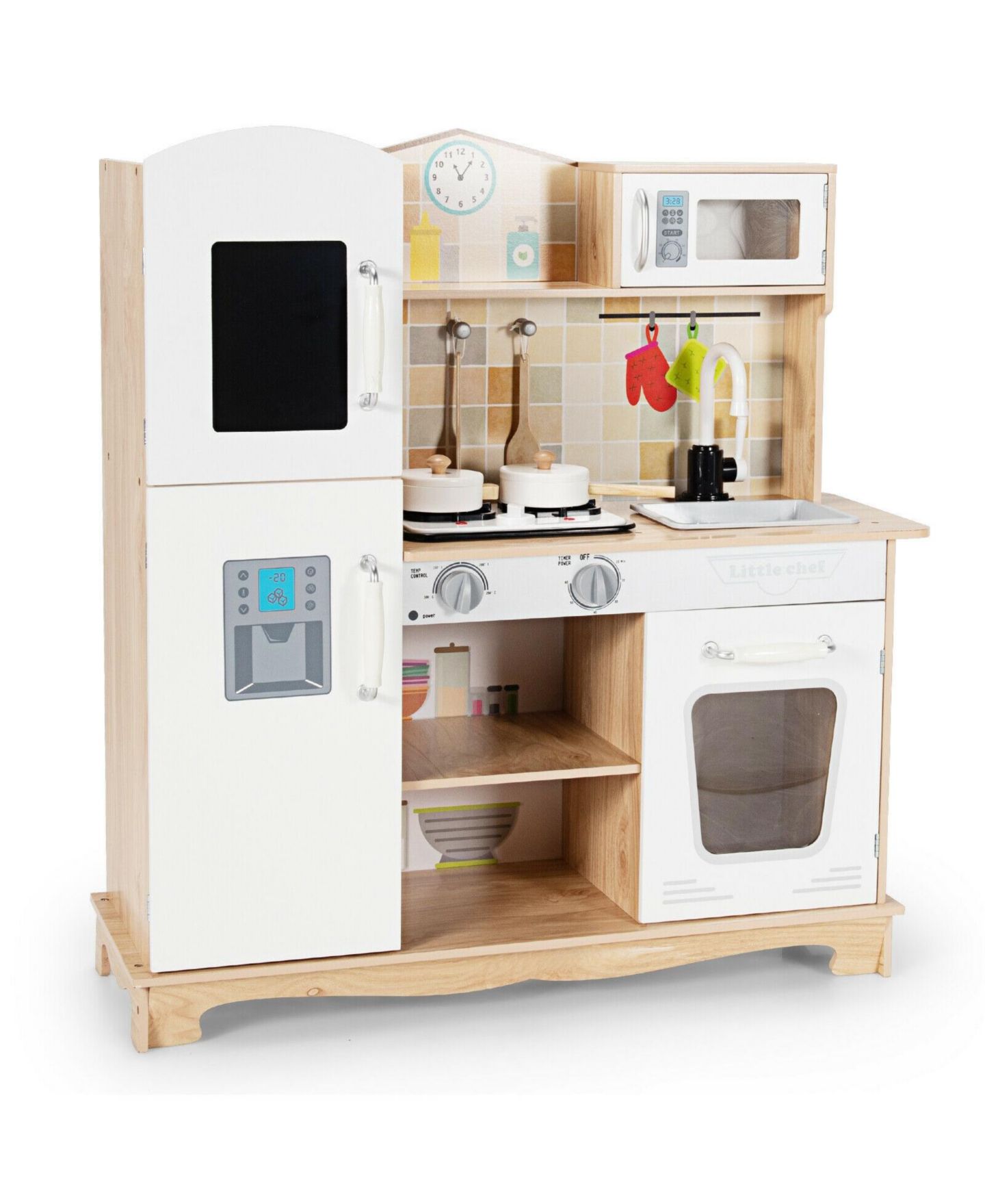 Детская игрушка GOUUN Wooden Interactive Lights and Sounds Play Kitchen, Ages 3+ — фото 1