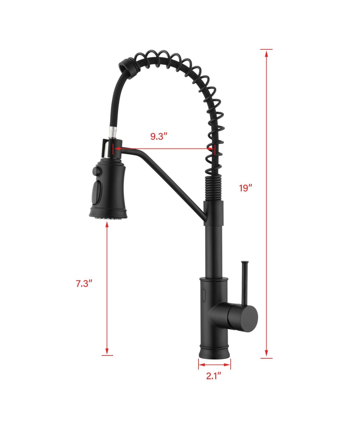 Flynama Pull out Touchless Single Handle Kitchen Faucet with MotionSense In Black