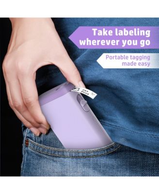 Label Maker Machine with Tape, P21-A Portable Bluetooth Label Printer, Wireless Built-in Cutter Sticker Maker Mini Label Makers with Multiple Templates for Organizing Storage Office Home, Green