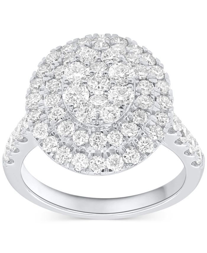 Forever Grown Diamonds Lab-Grown Diamond Halo Cluster Ring (2 ct. t.w.)