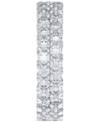 Diamond Double Row Eternity Ring (3 ct. t.w.) in Platinum, 14k White Gold, 14k Gold, or 14k Rose Gold, Created for Macy's