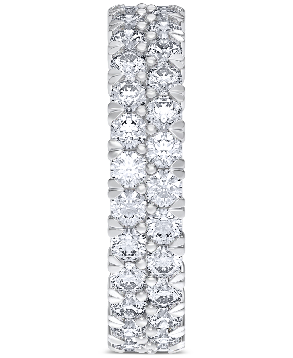 Macy's Diamond Double Row Eternity Ring (3 Ct. T.w.) In Platinum, 14k White Gold, 14k Gold, Or 14k Rose Gol In Platinum