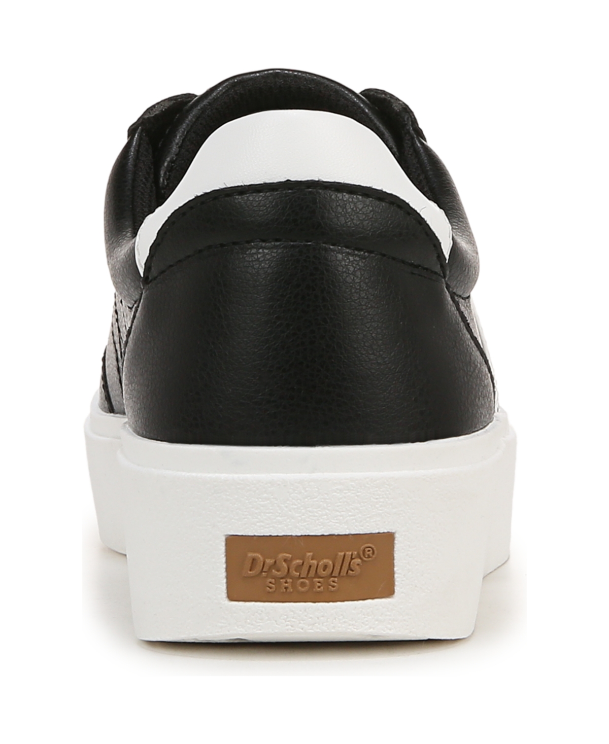 Shop Dr. Scholl's Women's Madison-lace Closed Round Toe Lace Up Platform Sneakers In Black,white Faux Leather