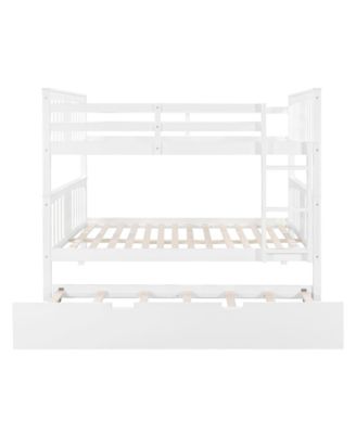 Bunk Bed with Twin Size Trundle and Ladder