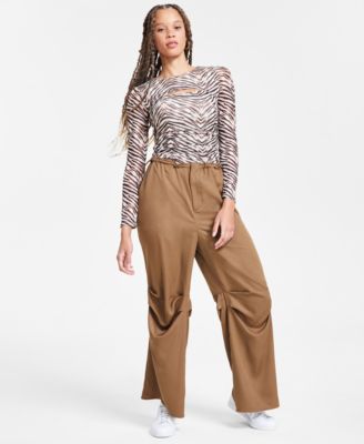 Bar III - Women's High-Rise Wide-Leg Seamed Pants