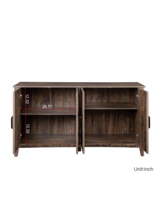 Streamdale 4-Door Storage Cabinet with Open Shelving