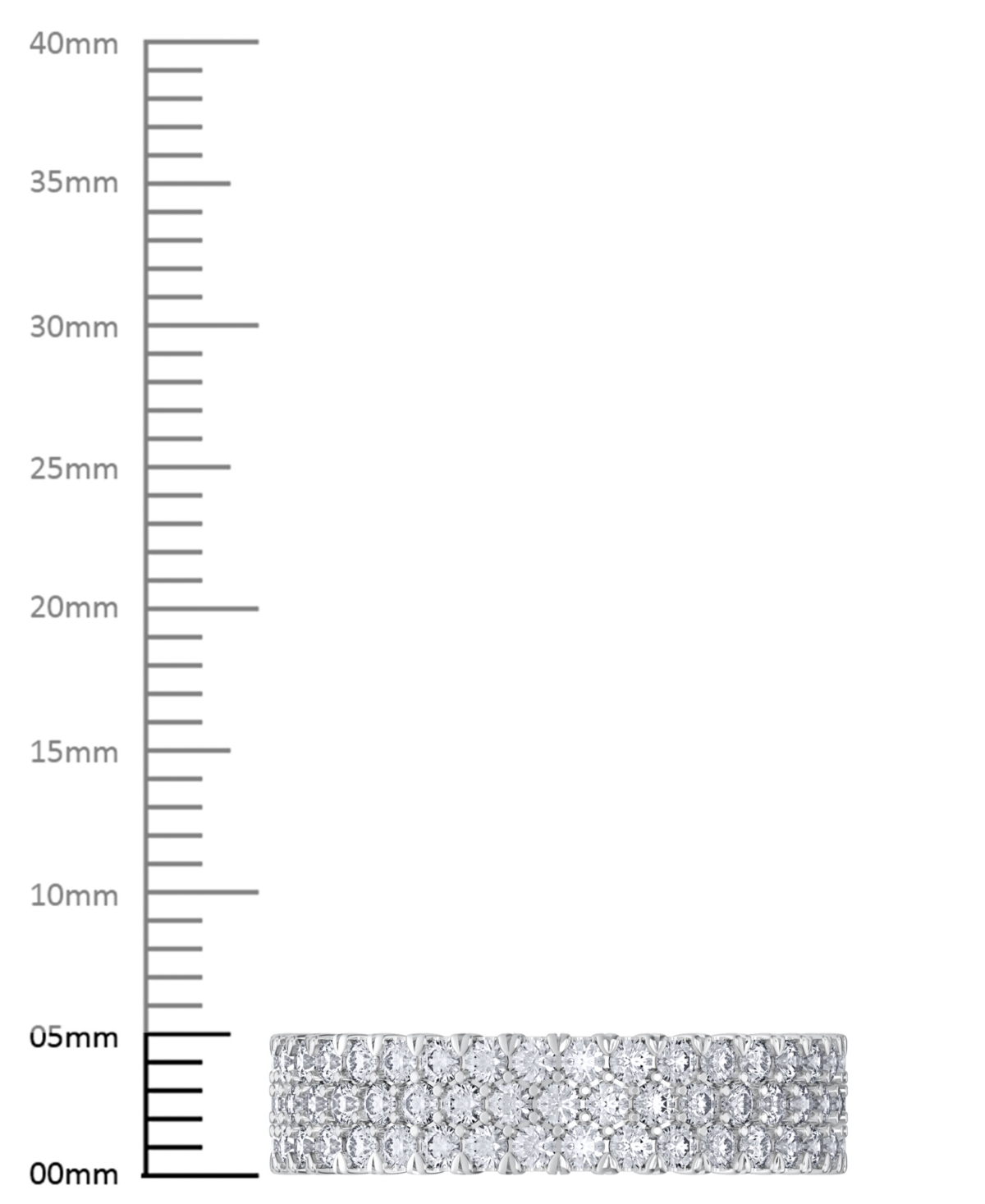 Diamond Three-Row Eternity Band (2 ct. t.w.)  14k White Gold, 14k Gold, or 14k Rose Gold - Platinum